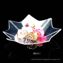 Tableware Plastic Disk Disposable Saucer Maple Leaf Shaped Dish